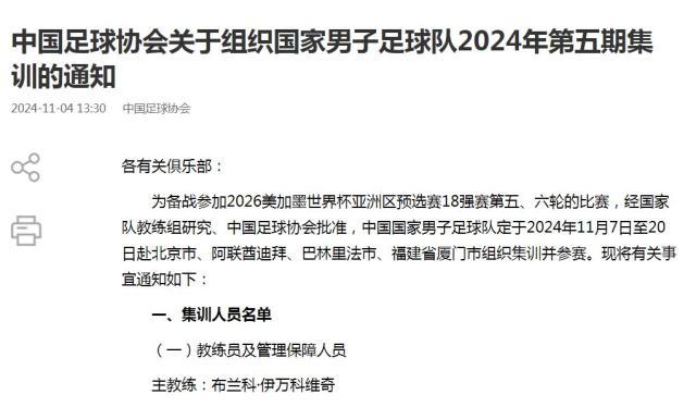 开云在线-国足集训名单：武磊韦世豪领衔 王子铭曹永竞入选